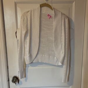 Lily Pulitzer White Open-Front Women's Sweater Cardigan